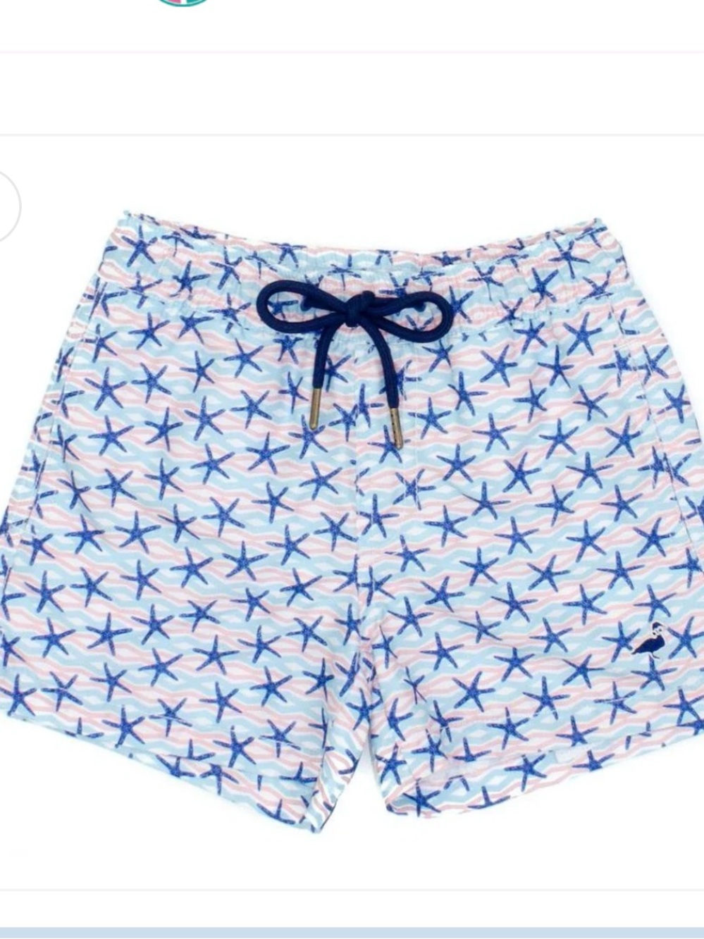 Properly Tied Starfish Print Swim Shorts - Blue & Pink